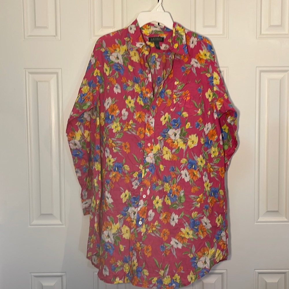 Ralph Lauren button long sleeve dress • Large